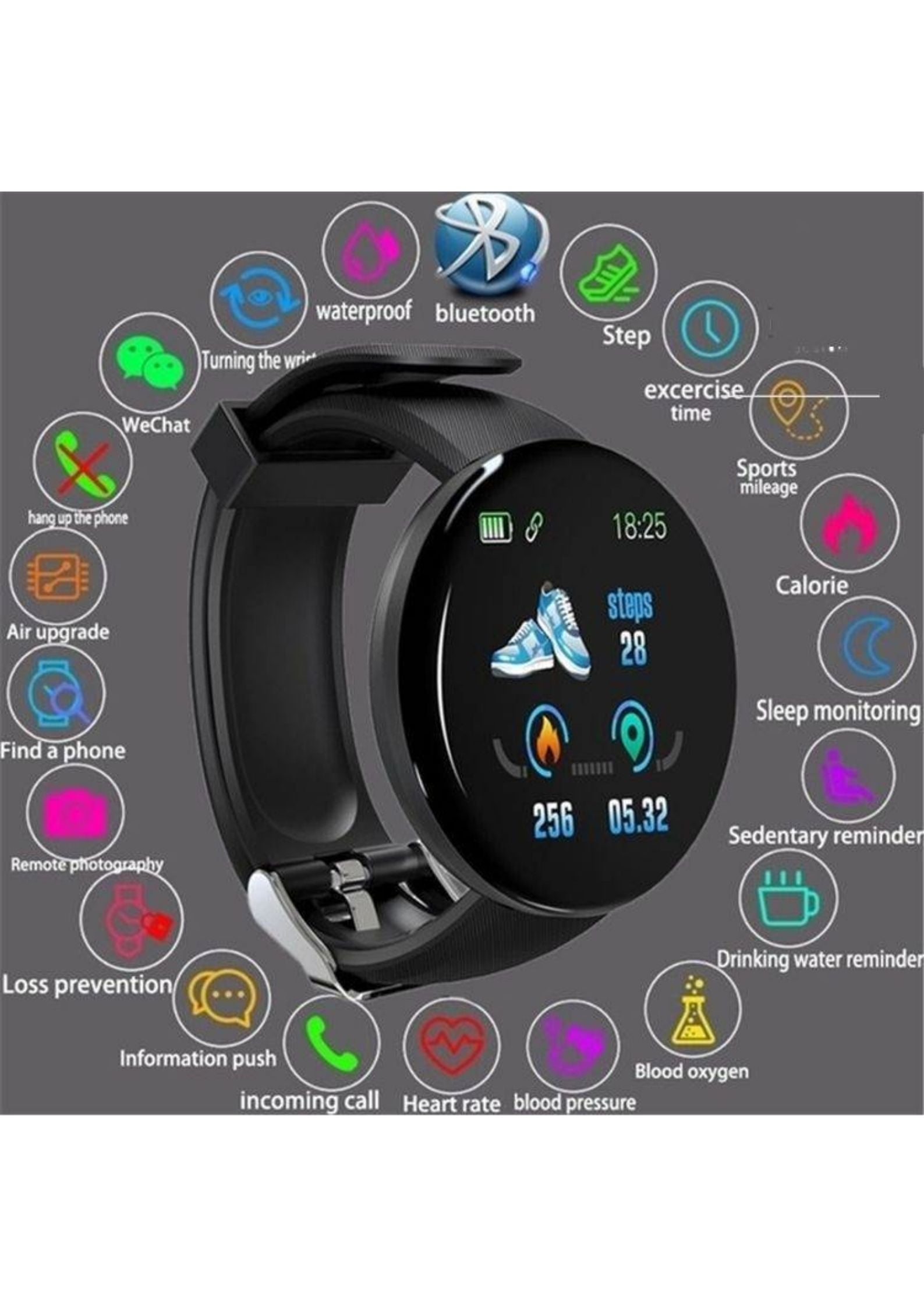 Smartwatch D18 Circular CUALQUIER COLOR
