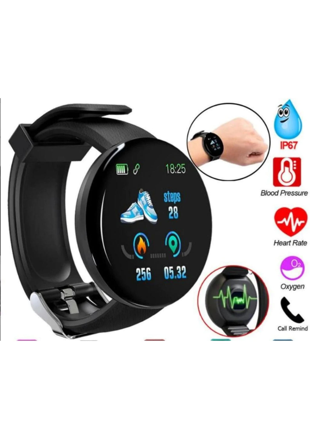 Smartwatch D18 Circular CUALQUIER COLOR