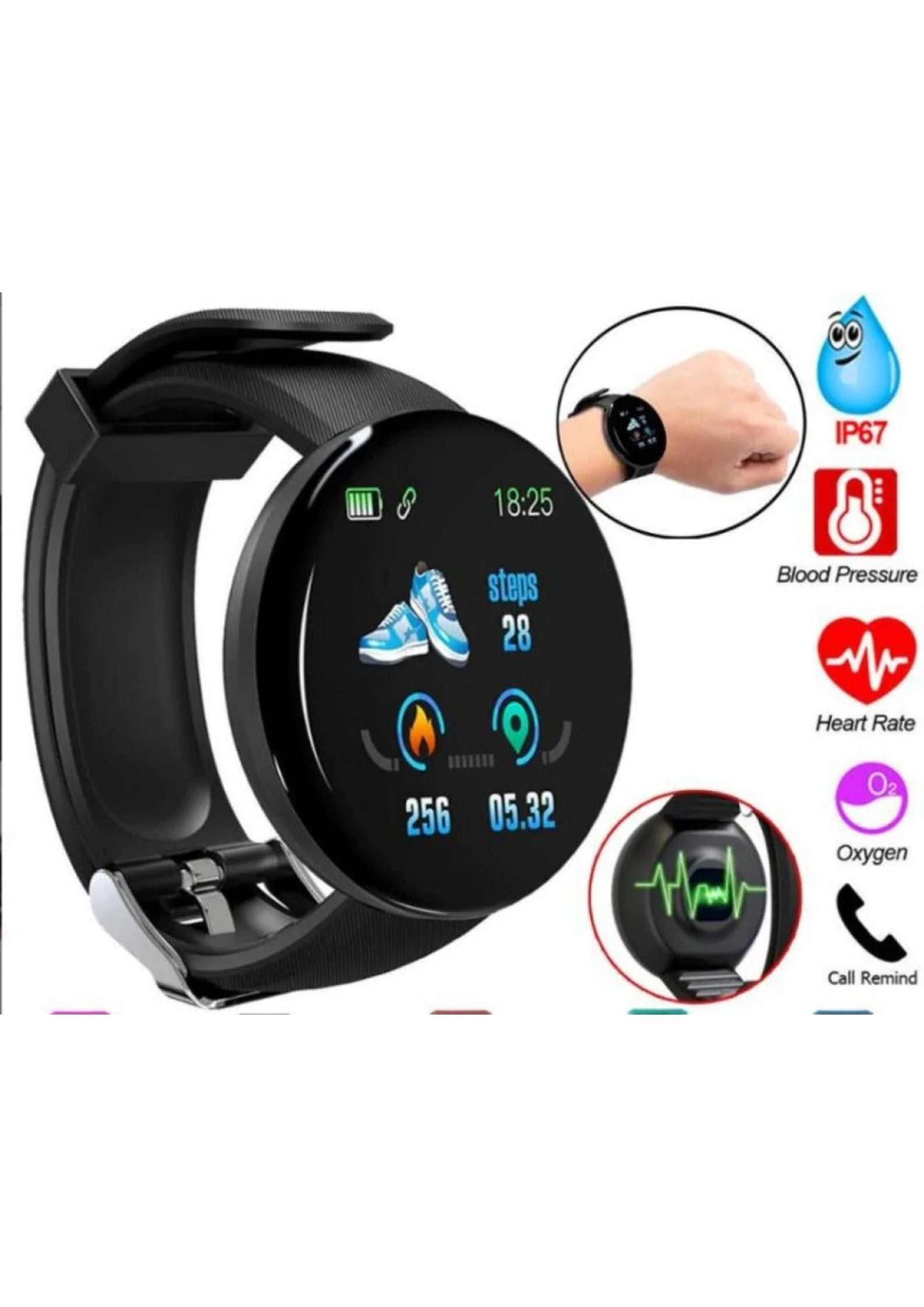 Smartwatch D18 Circular CUALQUIER COLOR